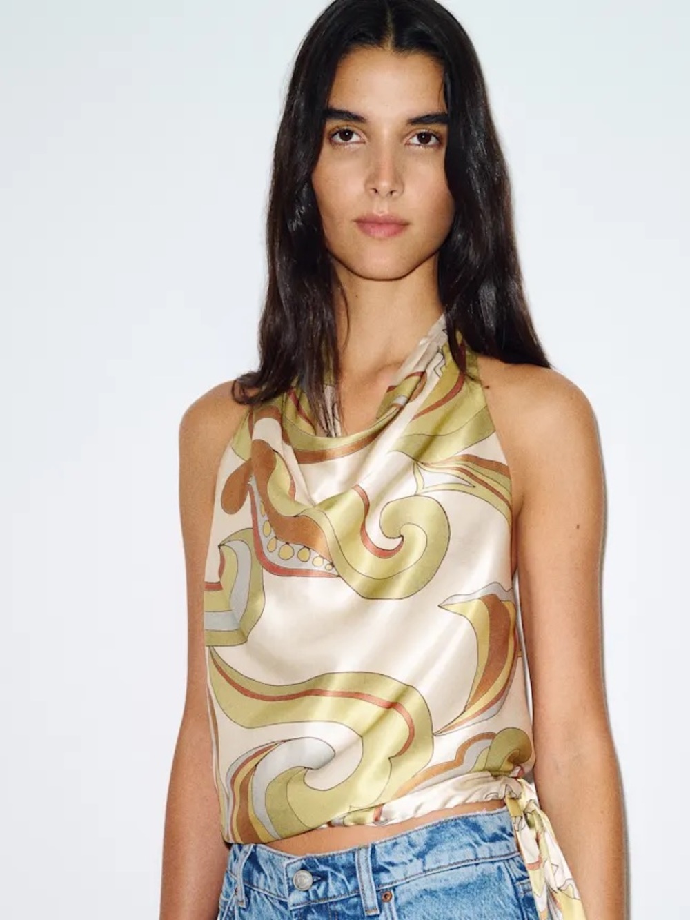 Reformation Jony cowl neck silk top isola resort vacation tropical luxury tank